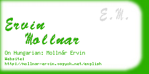 ervin mollnar business card